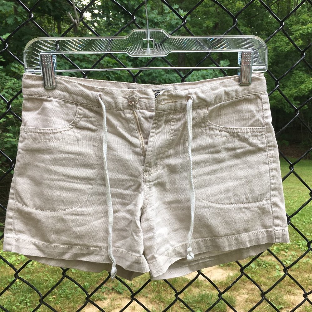 Cream/Tan Drawstring 'Paris Blues' Shorts